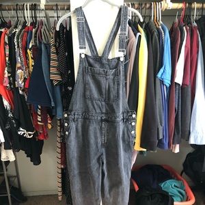 Dark Grey Denim Overalls